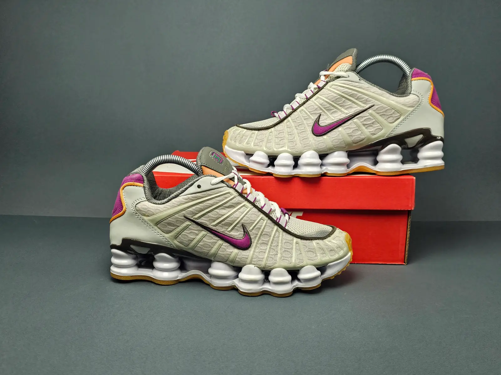 Purple and racer grey