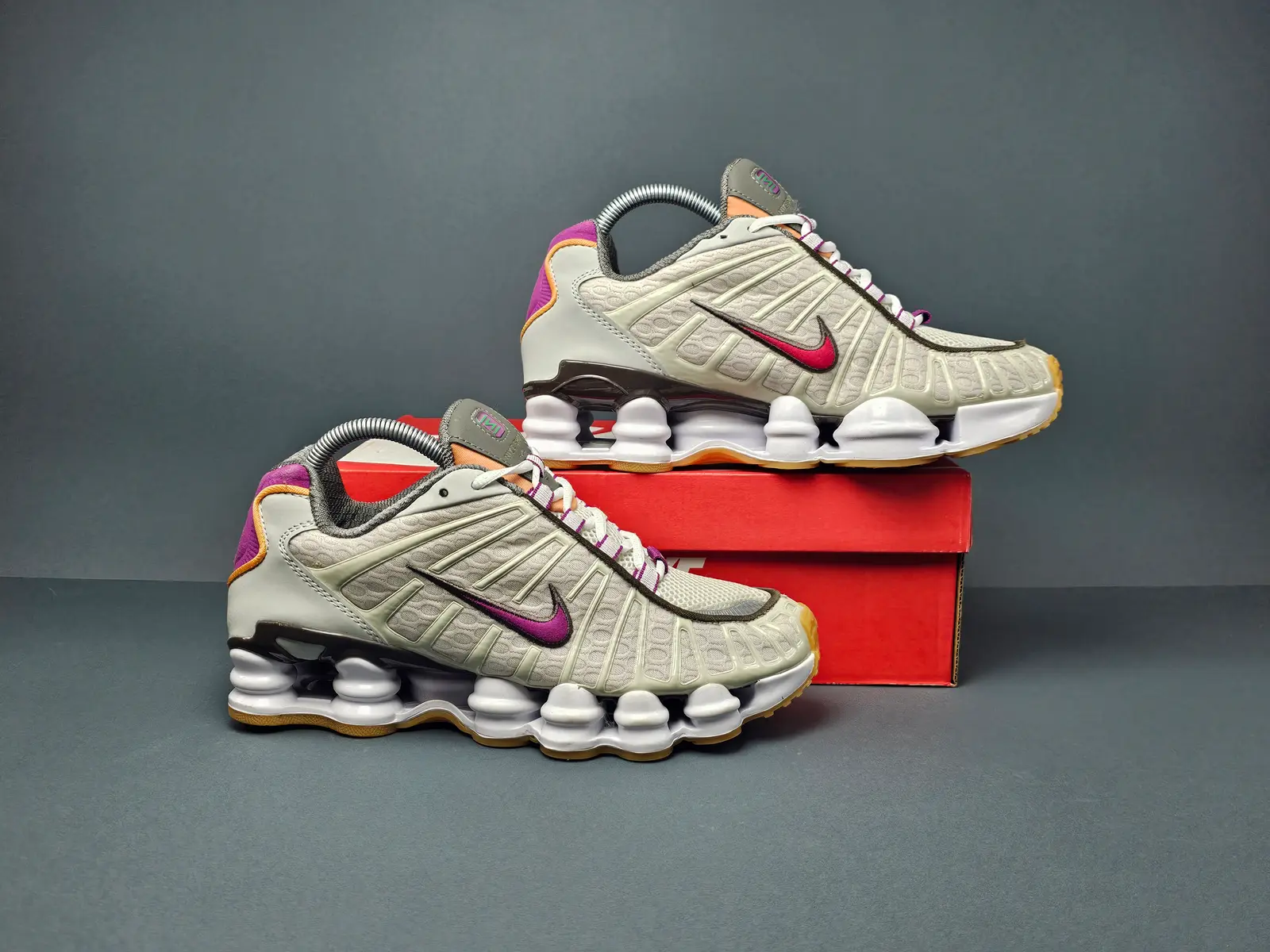 Purple and racer grey